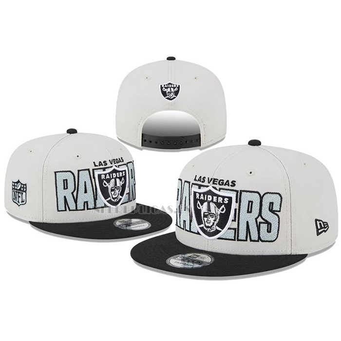 Gorra Las Vegas Raiders 2023 NFL Draft 9FIFTY Snapback Crema Negro
